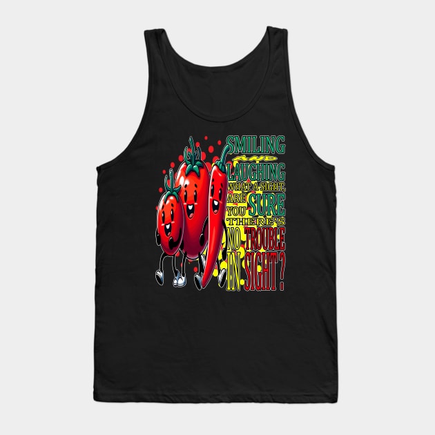 Smiling and Laughing, Joyful Produce Parade Tank Top by maknatess